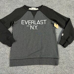 Everlast Womens Sweatshirt M Gray Black Raglan Sleeves NEW